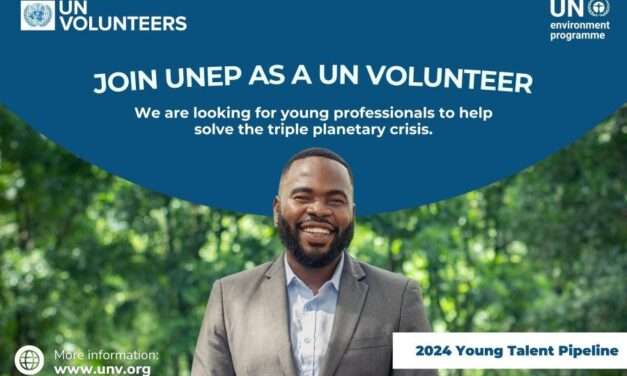 Job Opportunity! UNEP UNV Young Talent Pipeline Begins its Second Phase: Apply Now