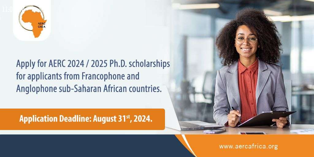 AERC 2024/2025 Ph.D. Scholarships for Francophone and Anglophone African Nations