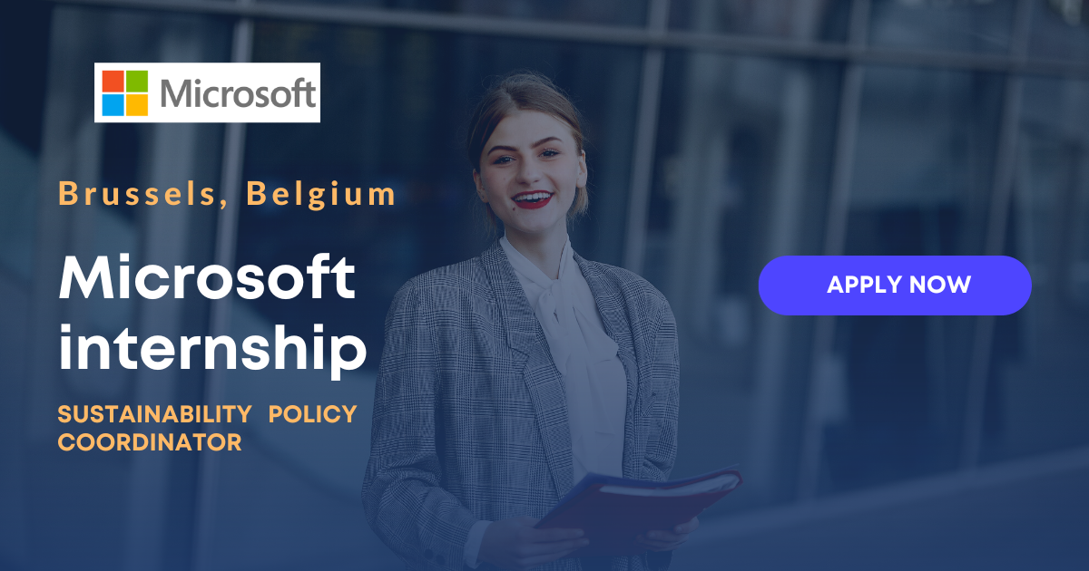 Microsoft Seeks Sustainability Policy Coordinator (Internship) for European Government Affairs Team