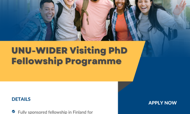 Applications Invited for UNU-WIDER Visiting PhD Fellowship Programme 2023-24(Fully-funded)