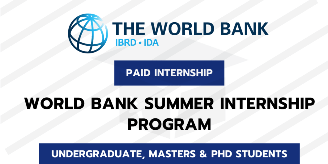 World Bank Treasury Summer Internship (Fully-funded)