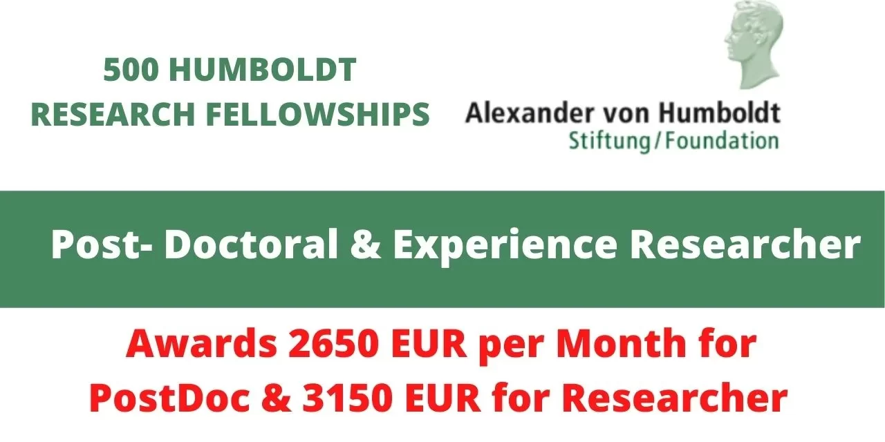 500 Humboldt Research Fellowships for International Applicants in Germany 2023-24(Fully-funded)